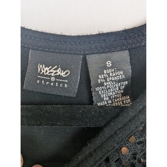 Mossimo Black Sequin Size Small Mesh Tank Top Wide Strap Shell - Picture 3 of 4